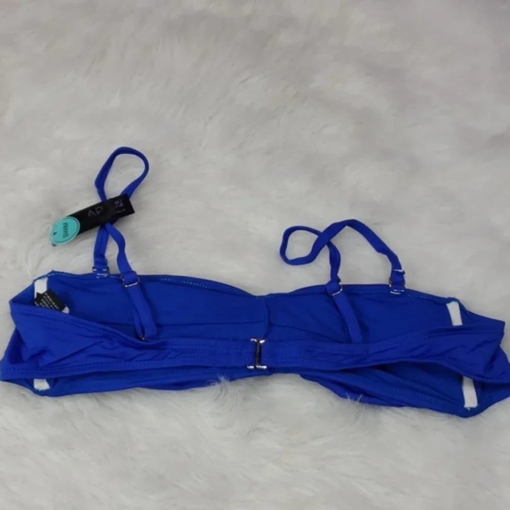 new apt 9 royal blue twist front bikini top